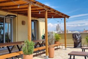 Ático Mediterráneo Sala Mar, elegant Mediterranean rooftop venue in Barcelona.