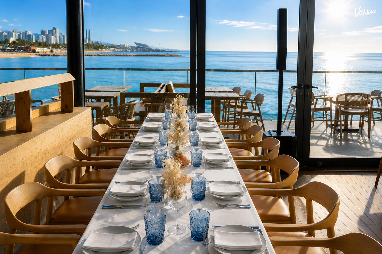 Seaside venue at Port Olímpic for intimate private parties in Barcelona.