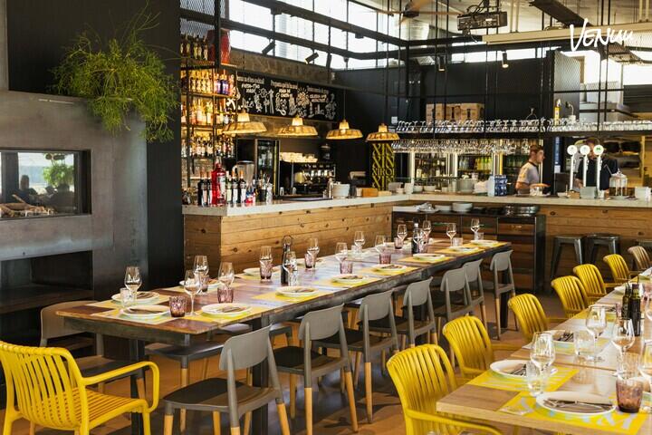 Mediterranean dinner party venue in Barcelona near the sea.