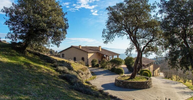Countryside wedding estate in Catalonia surrounded by natural landscapes.